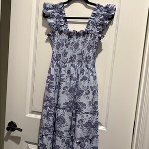 The Crepe Ellie Nap Dress - Lilac Tonal Floral Crepe size small hill house